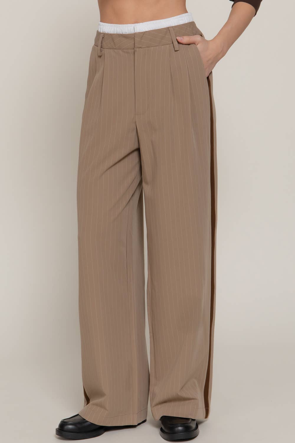 Side Stripe Detail Y/D Stripe Long Pants