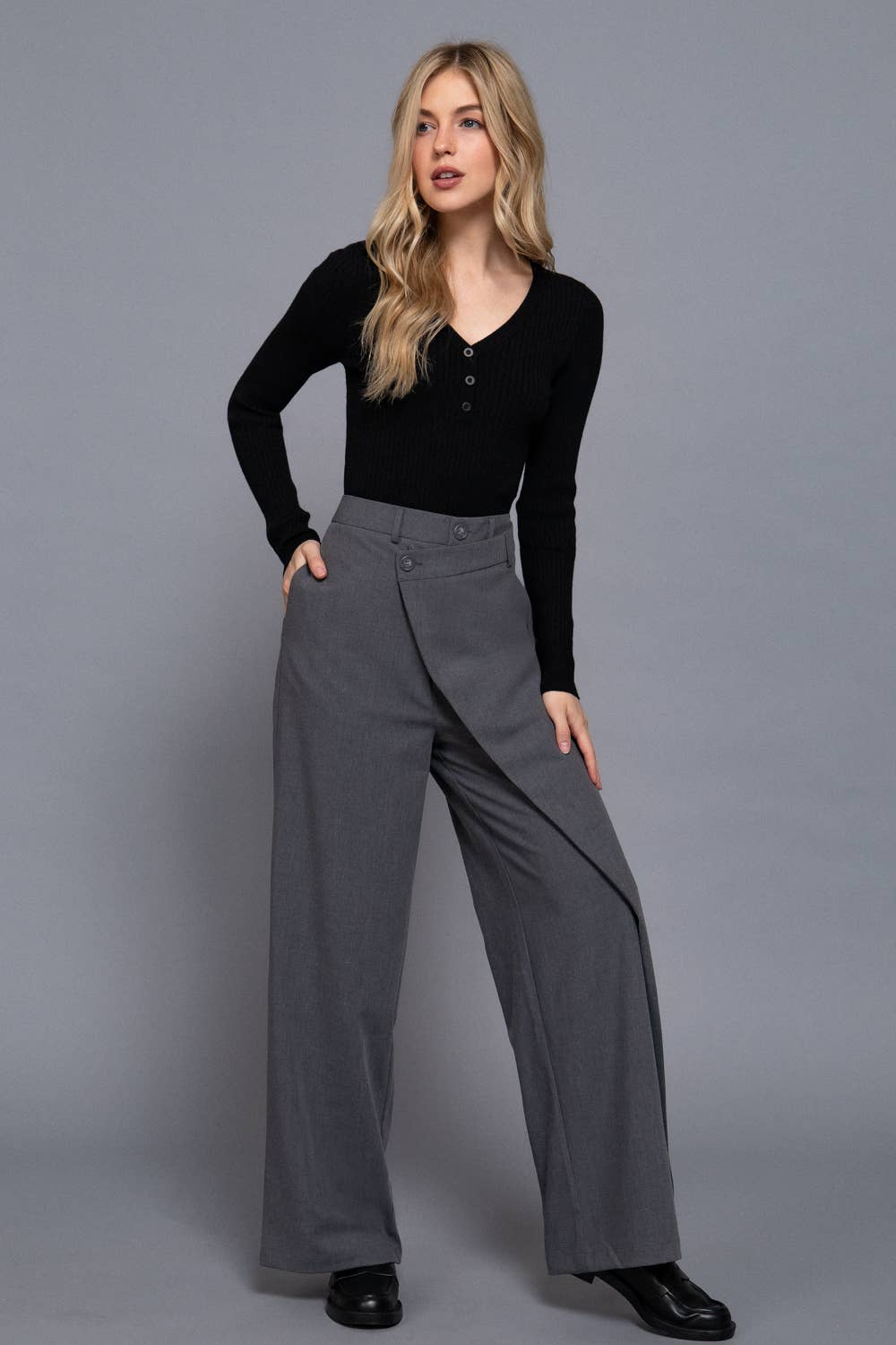 Asymmetrical Wrap Long Pants