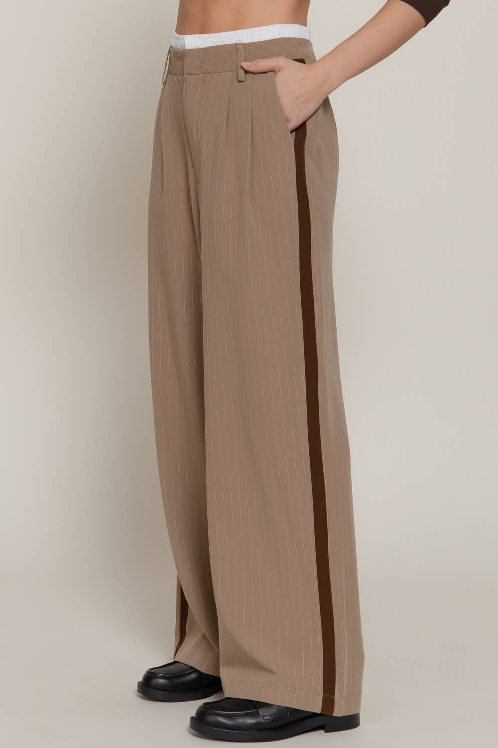 Side Stripe Detail Y/D Stripe Long Pants