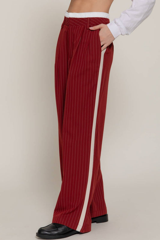Side Stripe Detail Y/D Stripe Long Pants