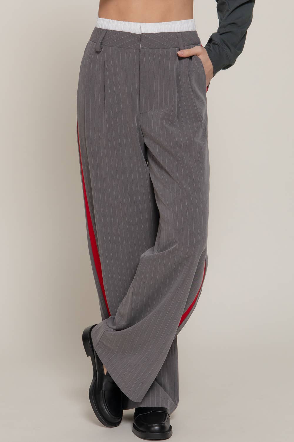 Side Stripe Detail Y/D Stripe Long Pants