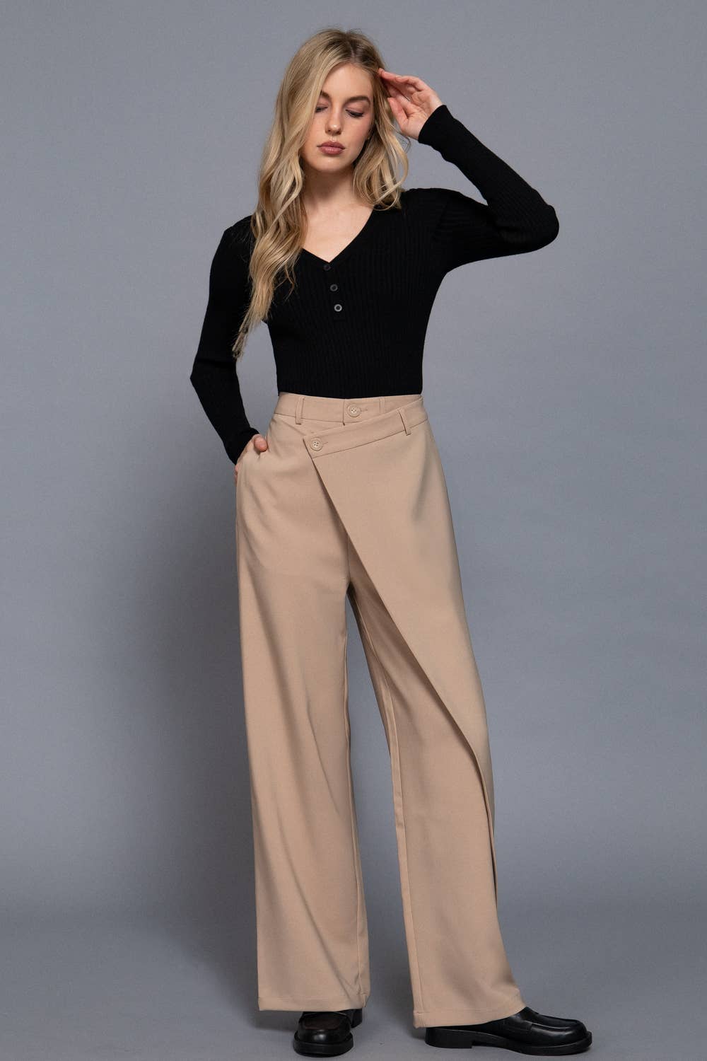 Asymmetrical Wrap Long Pants