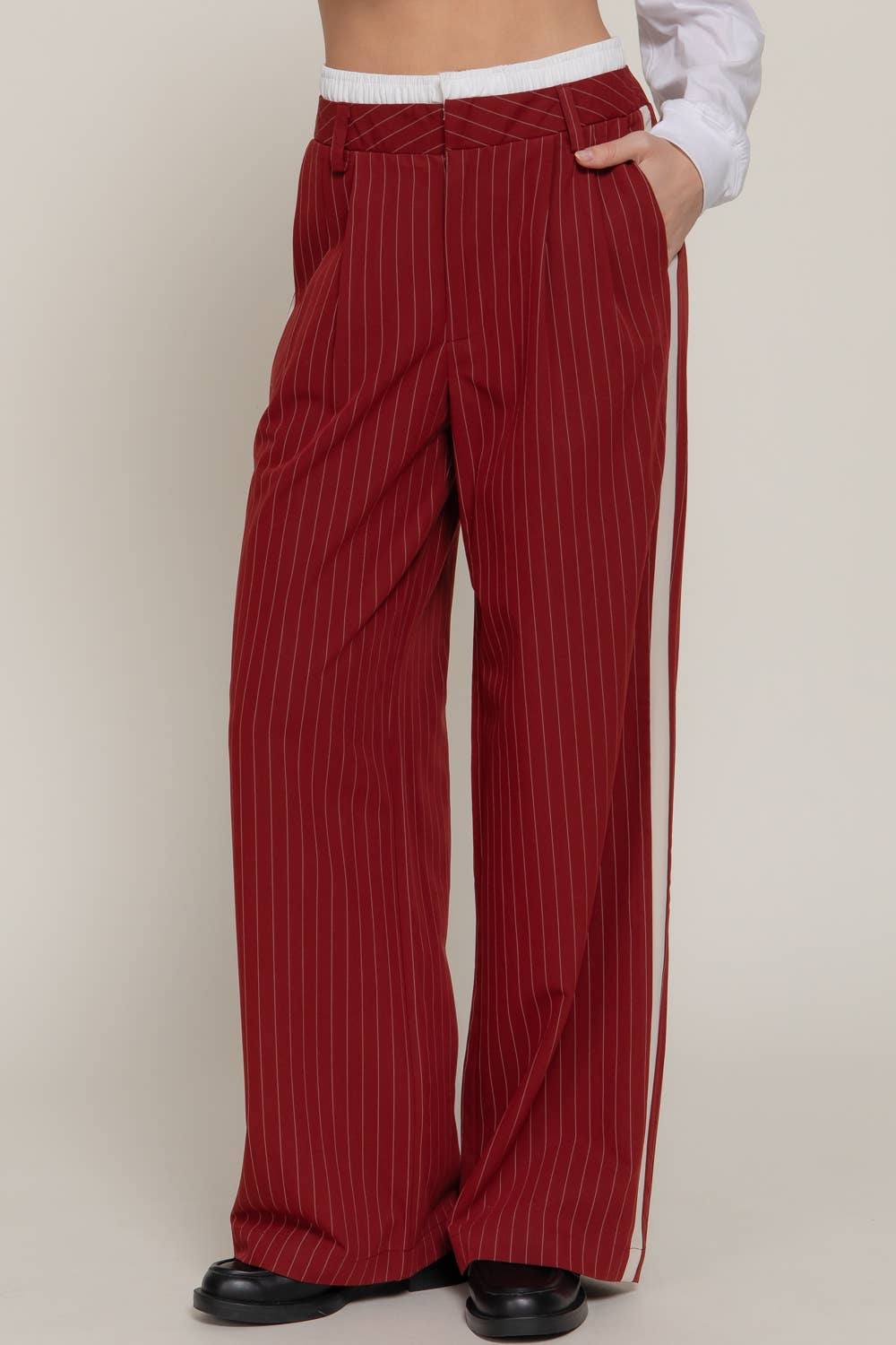 Side Stripe Detail Y/D Stripe Long Pants