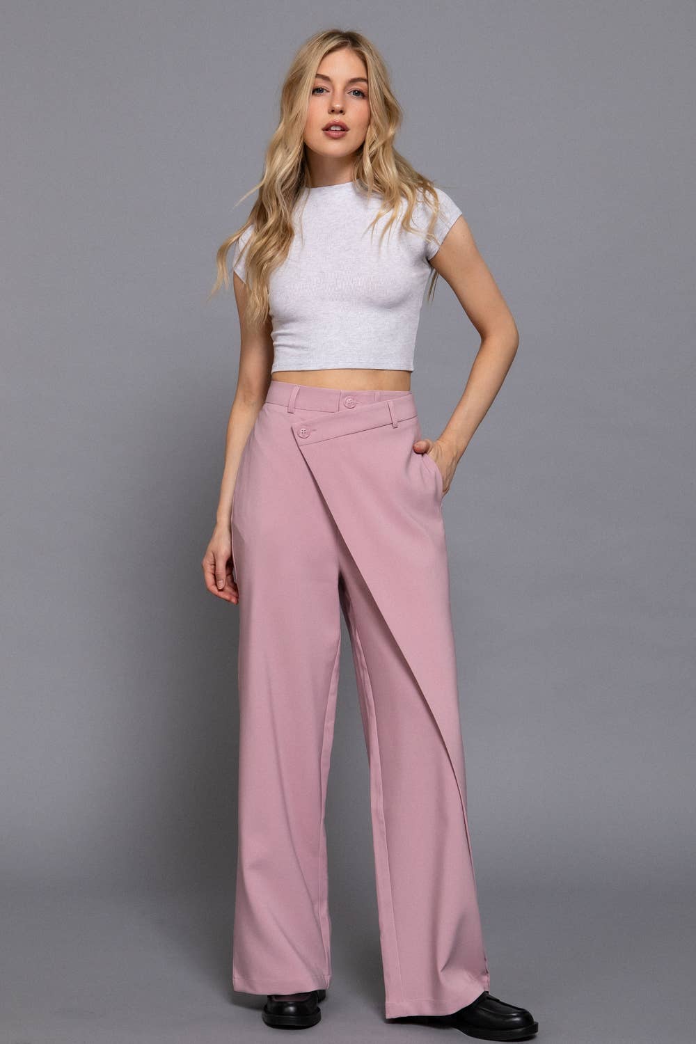 Asymmetrical Wrap Long Pants
